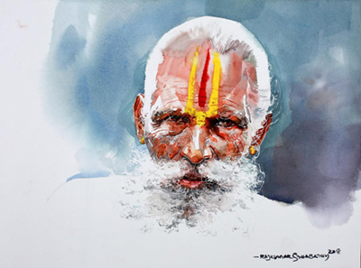 Rajkumar Sthabathy Watercolor painting