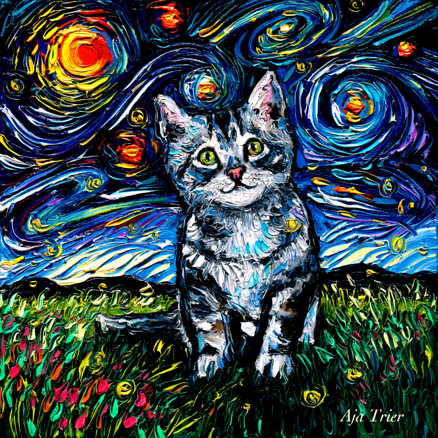 Van Gogh Style Cat 
